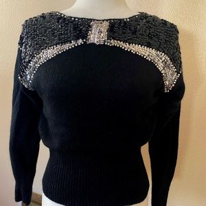 Vintage Sweater Embellished with Sequins